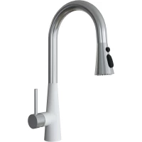 Смеситель для кухни Florentina Вита Про 313.29Н.1223.201 с выдвижным изливом, нержавеющая сталь/жасмин