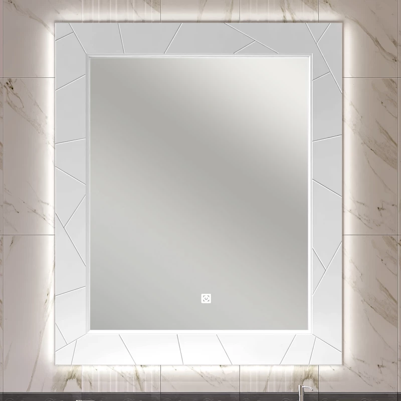Зеркало 90x100 см белый матовый Opadiris Луиджи 00-00000522