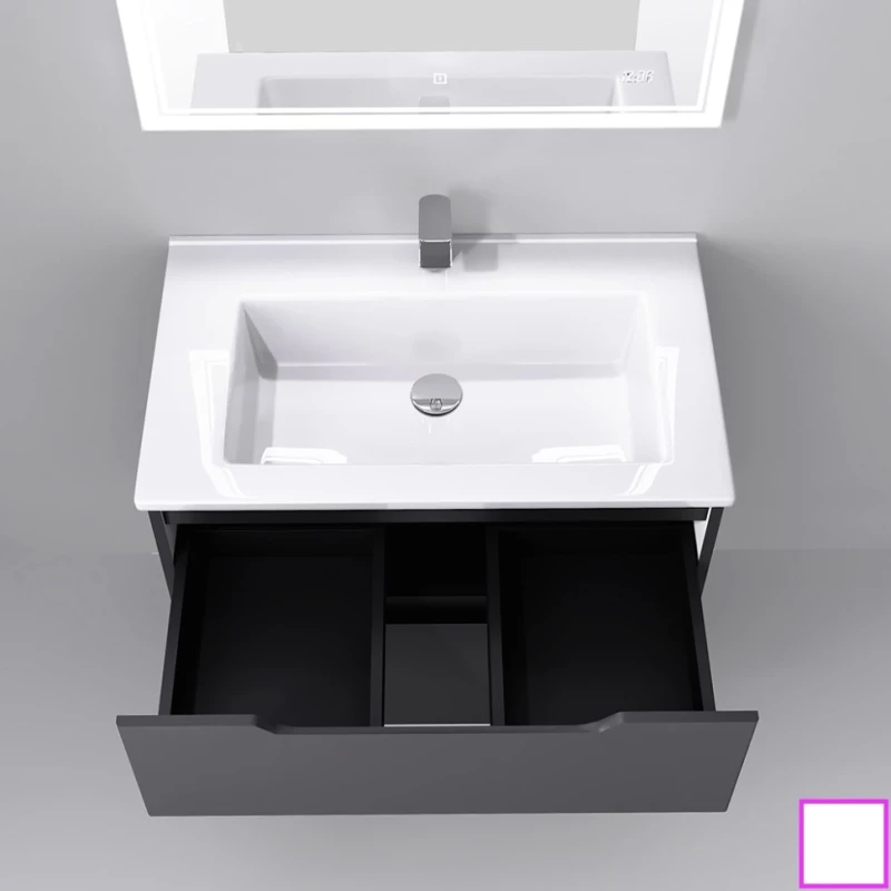Комплект мебели белый 76,5 см Jorno Slide Sli.01.75/P/W + 4640021062210 + Sli.02.77/W