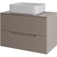 Тумба с раковиной Orange Line Li-70TuLMDF+B05-500W 70,2 см, подвесная, со столешницей, латте матовый