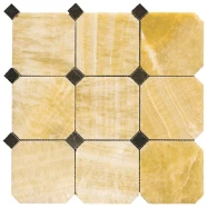Мозаика Natural Octagon M073 M076-BP10 Оникс, Мрамор желтый, коричневый 30,5x30,5