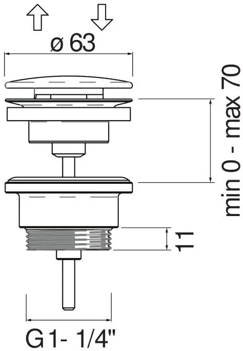 Донный клапан Nobili AV00110/11FLP AV00110/11FLP - фото 2