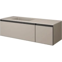 Тумба с раковиной Armadi Art Quatro Daphne 790-M2-140-D-A + 793-140-D-L 141 см L, подвесная, бежевый матовый