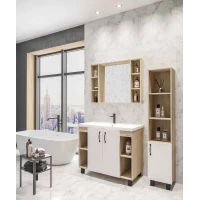 Комплект мебели дуб сонома/белый матовый 101,2 см Grossman Флай 101001 + 30513 + 201001