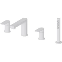 Смеситель на борт ванны Newform Haka 72082C.01.014 с душевым гарнитуром, белый матовый