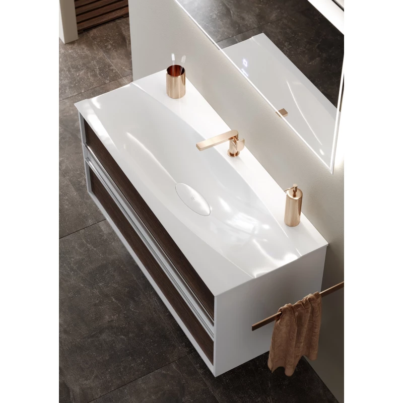 Комплект мебели белый глянец/крафт темный 120 см Clarberg Evolution EV0112CD + Pap.12.04.WG + GEN0212