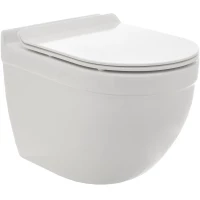 Унитаз подвесной AQUAme AQM2006 безободковый, с сиденьем микролифт, белый глянец