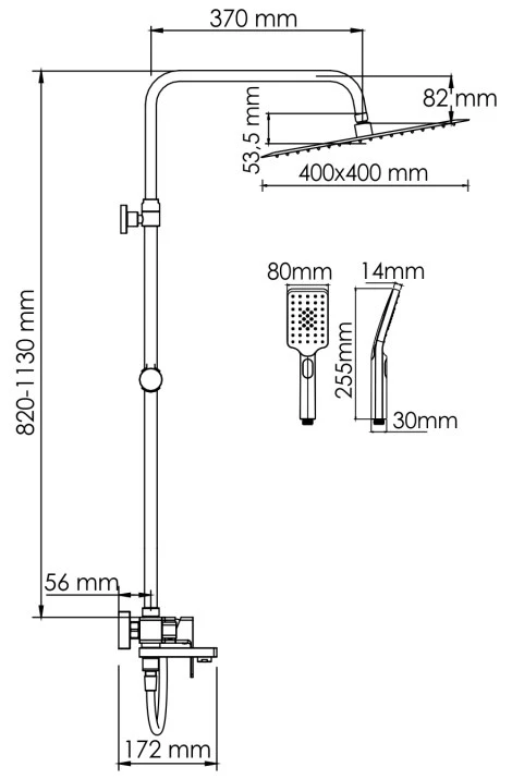 Душевая система 400 мм WasserKRAFT A177.119.126.087.CH - фото 3