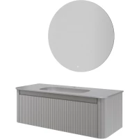 Комплект мебели Armadi Art Voi Luna 782-120-R-L + 786-120-L + 545-100 122 см, подвесной, серый матовый