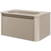 Тумба с раковиной Armadi Art Voi Daphne 782-080-D + 786-080-D без отв. 82 см, подвесная, бежевый матовый