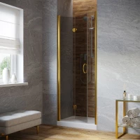 Душевая дверь Vegas Glass GPS LUX 95 09 07 L 95 см L, профиль золотой, стекло графитовое