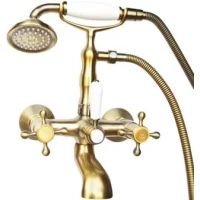 Смеситель для ванны Magliezza Bianco 50105-3-br с душевым гарнитуром, бронза