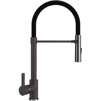 Смеситель для кухни Ulgran U-024-345 с гибким изливом, шоколад