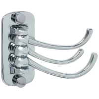 Крючок Fixsen Equipment FX-505C тройной, поворотный, для ванны, хром