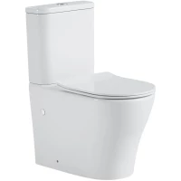 Унитаз-компакт Black & White 7792W безободковый, с сиденьем микролифт, белый