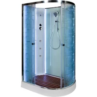 Душевая кабина 120x80x208 см Deto EM1512LNLED+GM матовое с прозрачным узором