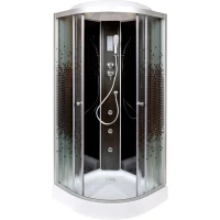 Душевая кабина 100x100x215 см Deto L801GM+ELBLACK интимато