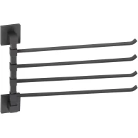 Полотенцедержатель Savol S-06504H 35 см, поворотный, четверной, черный матовый