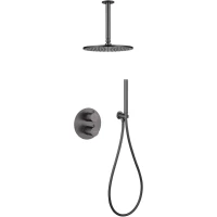 Душевой комплект Abber Wasser Kreis AF8121NG 250 мм, CoolStart, со смесителем, никель