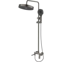 Душевая система Cezares Metauro METAURO-CVD-GM 300 мм, со смесителем, оружейная сталь матовый