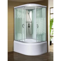 Душевая кабина Мономах XL 100/80/44 МЗ L 10000012117 100x80x230 см L, с крышей, высокий поддон, профиль матовый хром, стекло интимато