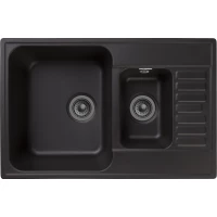 Кухонная мойка GranFest Quarz 21К 73,7x48 см, черный