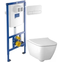 Комплект подвесной унитаз Geberit Smyle Square 500.683.01.1 + система инсталляции Villeroy & Boch 92246100 + 92249068