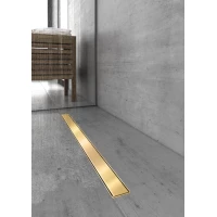 Душевой трап (лоток) Berges B1 Keramik 092119M 80 см, с решеткой, 2 в 1 под плитку, золотой матовый