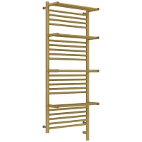 Полотенцесушитель электрический 1200x500 состаренная латунь МЭМ правый Сунержа Богема с полкой 3.0 051-5809-1250