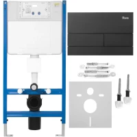 Инсталляция для унитаза Rea T KPL-E0056 с кнопкой смыва, черный матовый