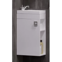 Тумба с раковиной белый глянец/белый матовый 40,5 см Corozo Комо SET/SD-00000317/UM-COM40/1