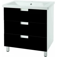 Тумба черный глянец/белый глянец 96,2 см Bellezza Пегас 4630417140042