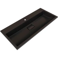 Раковина Stella Polar Арта SP-00001725 100x45 см, накладная, черный глянец