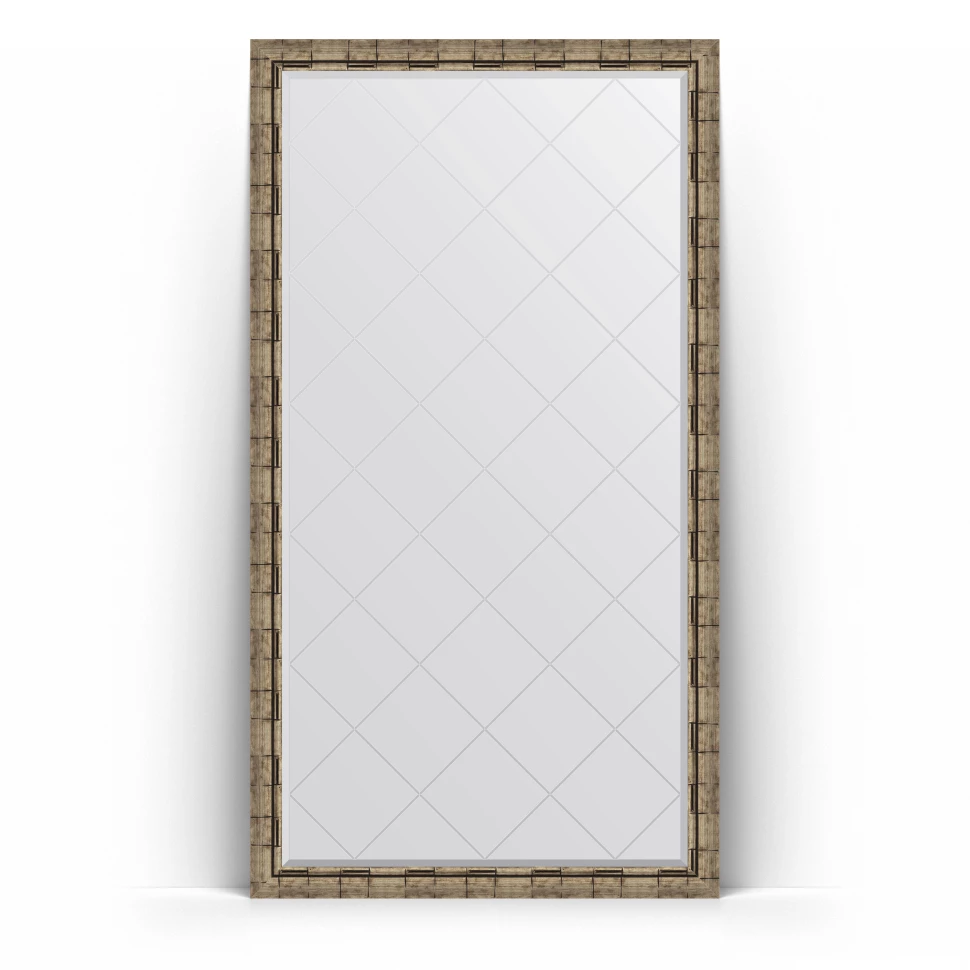Зеркало напольное 108x198 см серебряный бамбук Evoform Exclusive-G Floor BY 6347 зеркало 99x174 см вензель серебряный evoform exclusive g by 4422