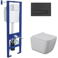 Комплект подвесной унитаз Berges Quattro S + система инсталляции Berges Atom Line 410 043362