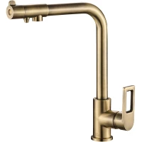 Смеситель для кухни Zorg SH 572 BRONZE с подключением к фильтру, бронза