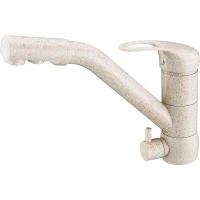 Смеситель для кухни Zorg ZR 400 KF-12 КВАРЦ с подключением к фильтру, кварц