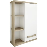 Шкаф подвесной белый матовый/вяз швейцарский Sanflor Ингрид C03688