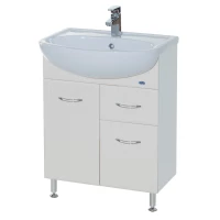 Тумба с раковиной белый глянец 61,5 см Bellezza Уют 4635009110014 + 4620008192772