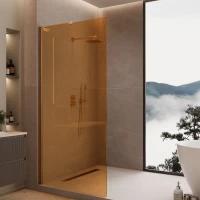Душевая перегородка Vincea Walk-In VLSW-1H VLSW-1H100GSG 100 см, профиль золотой матовый, стекло янтарное