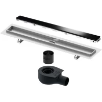 Душевой трап (лоток) Tece TECEdrainline glass 601500 + 650000 + 660016 + 601592 144,3 см, с решеткой, щелевой, черный