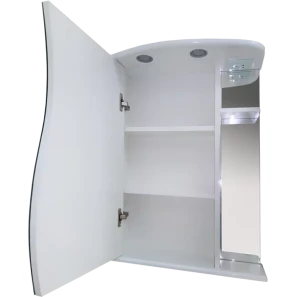 Изображение товара зеркальный шкаф misty лиана э-лиа02065-01свл 65x72 см l, с подсветкой, выключателем, белый глянец