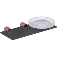 Полка для ванной с мыльницей Savol S-002159HD 22 см, черный матовый/розовое золото