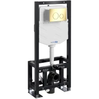 Инсталляция для унитаза WasserKRAFT Dill 61 61TLT.010.ME.PG02 с кнопкой смыва, золотой