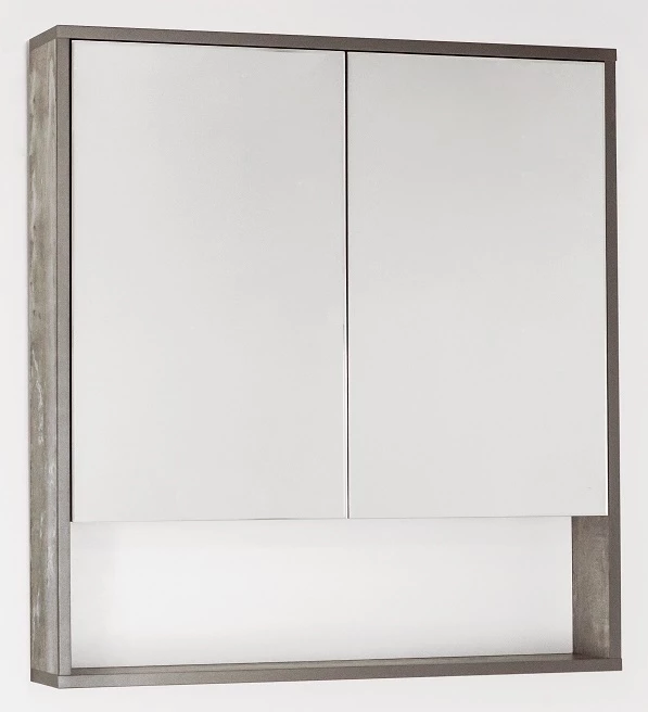 Зеркальный шкаф 75x80 см бетон глянец Style Line Экзотик ЛС-00000398 зеркальный шкаф style line экзотик 75 бетон 4650134470901
