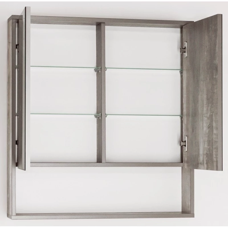 Зеркальный шкаф 75x80 см бетон глянец Style Line Экзотик ЛС-00000398