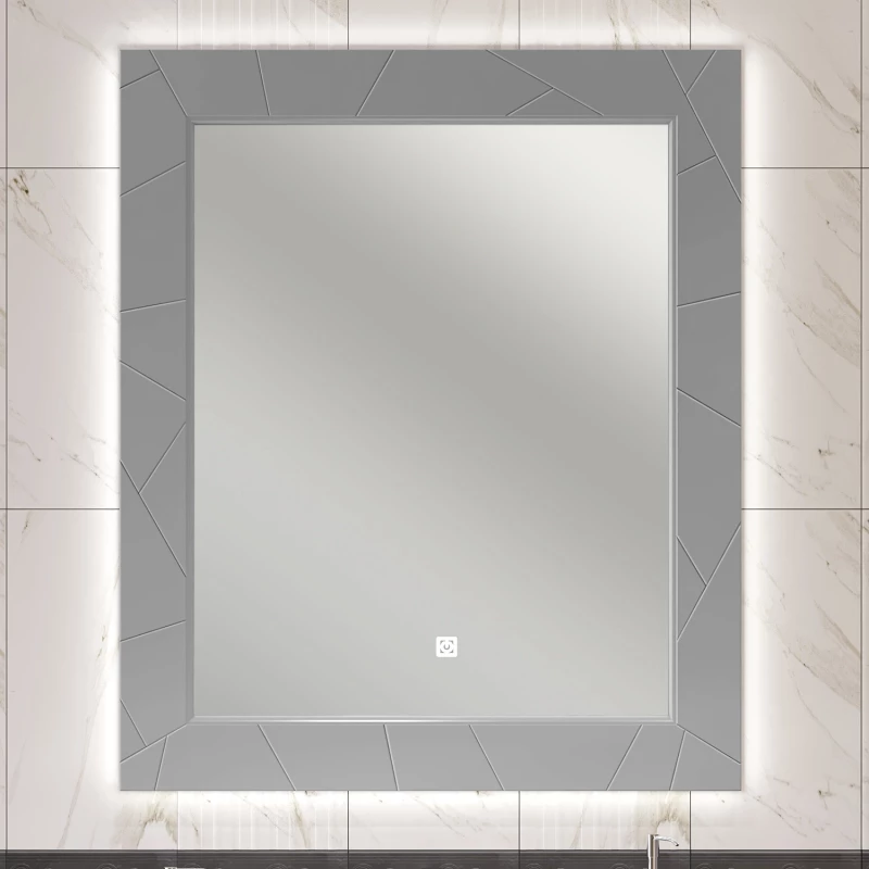 Зеркало 90x100 см серый матовый Opadiris Луиджи 00-00000523
