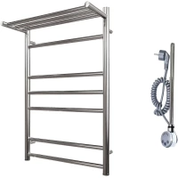 Полотенцесушитель электрический Point Аврора с полкой П6 PN10158PE 800x532, ТЭН левый/правый, хром