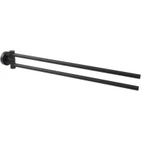 Полотенцедержатель Aquatek Вега AQ4013MB 44 см, поворотный, двойной, черный матовый