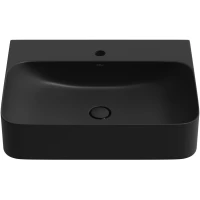 Раковина-чаша Wellsee Clermont 302610000 60x47 см, накладная, подвесная, черный матовый, с донным клапаном в цвете черный матовый